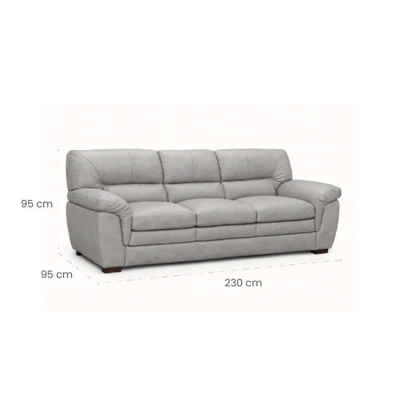 Sillon Livintus 3 Cuerpos Cuero Natural - Hielo en Beige - Sillones y sofás, Uruguay | Rústico Hogar, vista 3