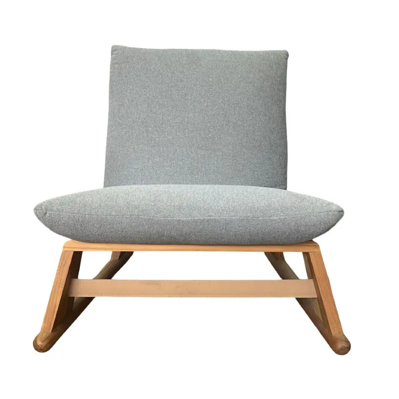 BUTACA SIN BRAZOS EN MADERA y TELA - Producto con detalles en Gris - Butacas, banquetas y puffs, Uruguay | Champagne Home