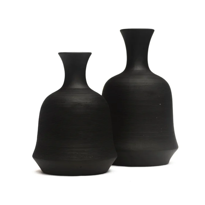 FLORERO CERAMICA D20x31CM BLANCO/NEGRO MATE en Blanco - Jarrones, Uruguay | Koz, vista 3