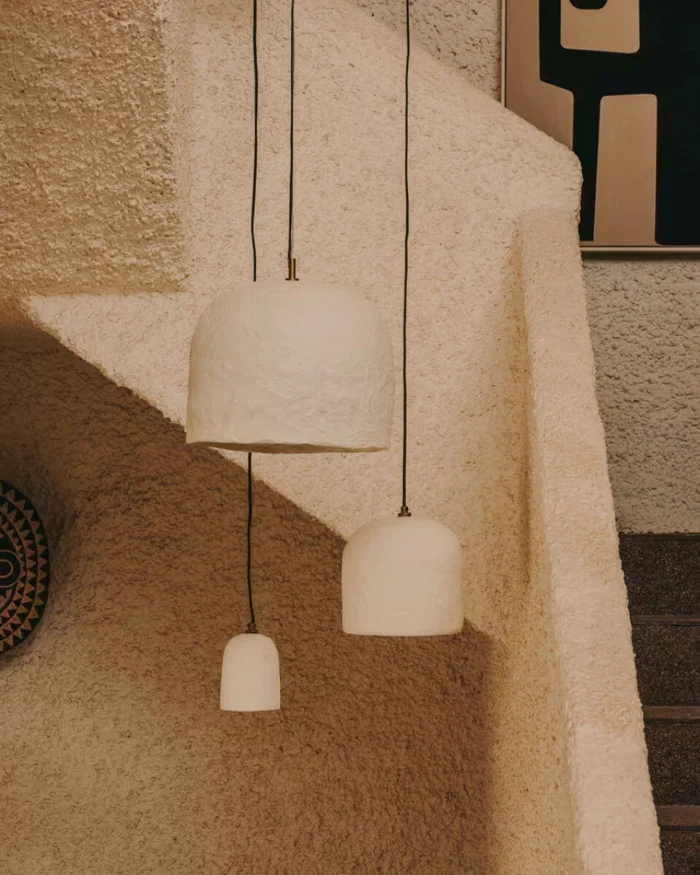 Lámpara de techo Sineu de papel maché blanco Ø 34,5 cm en Blanco - Lámparas colgantes, Uruguay | Kavehome, vista 2