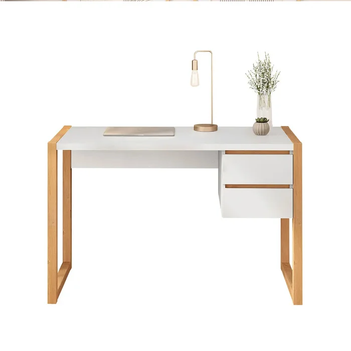 Escritorio con cajones 120cm Atena - Patas en Madera Maciza en Blanco - Escritorios, Uruguay | Balton, vista 9