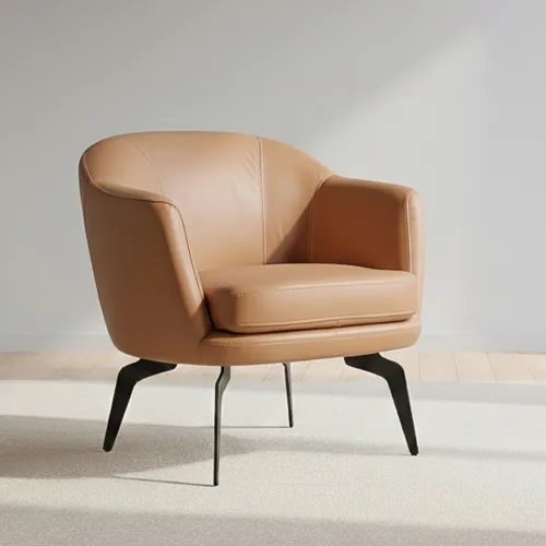Butaca Fija 1 Cuerpo Cuero Marron 1002 Camel en Marrón - Sillones y sofás, Uruguay | Divino