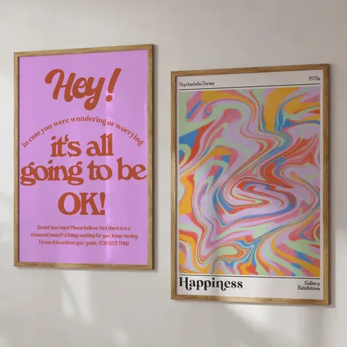 Happiness & Hey! en Multicolor - Láminas, Uruguay | La Cuadrería