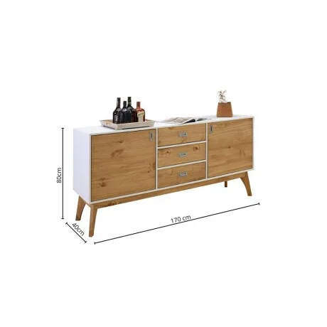 Aparador Linea Metro - Blanco/Miel en Multicolor - Aparadores y recibidores, Uruguay | La Cueva Muebles, vista 6