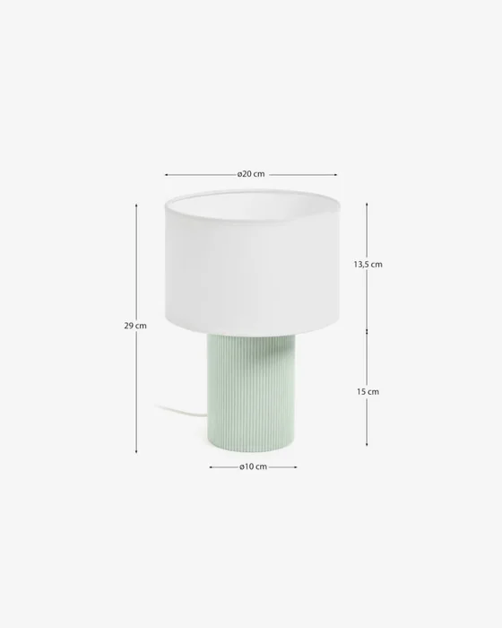 Lámpara de mesa Bianella - de pana turquesa en Beige - Lámparas de mesa, Uruguay | Kavehome, vista 4