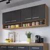 Mueble De Cocina Aereo Alto 4 Puertas 2 Estantes 100% Mdp en Negro - Mesas de living, Uruguay | Soy Hogar, vista 6 de 8