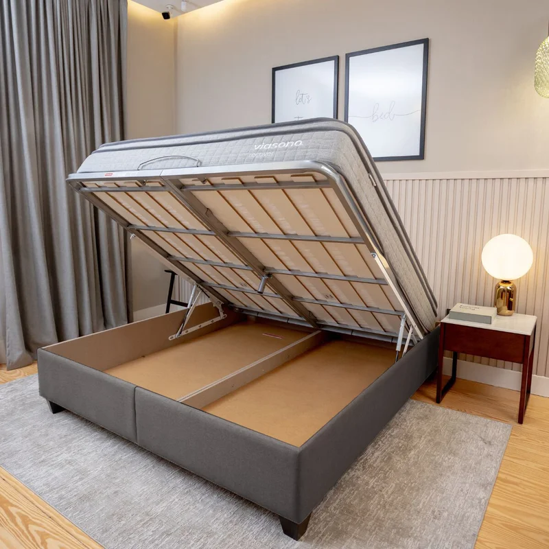 Cama baúl FLAT Gris SUPER KING en Gris, Uruguay | Viasono, vista 3