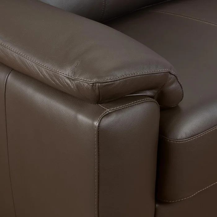 Sofa 3 Cuerpos Cuero-100-natural Marron Venecia Choc. en Marrón - Sillones y sofás, Uruguay | Divino, vista 4