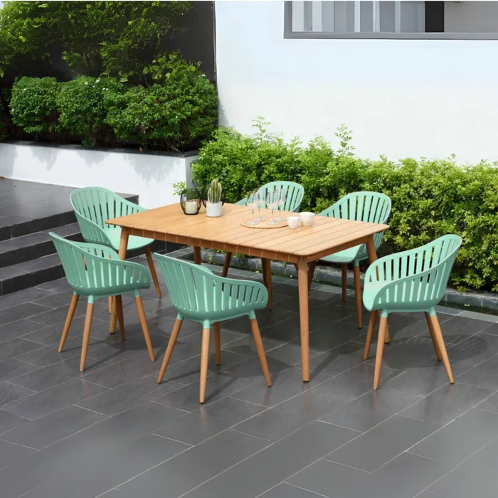 Juego de Jardin 6 sillas y Mesa - Nassau - Verde en Verde - Muebles para el exterior, Uruguay | Rústico Hogar, vista 2