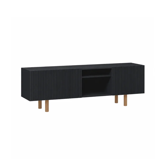 Rack Capri 180 cm - Negro en Negro - Muebles para TV, Uruguay | Berna home
