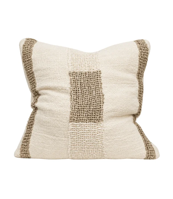 ALMOHADON RUSTICO BLANCO Y NATURAL en BLANCO Y NATURAL - Textiles, Uruguay | Más Infinito Casa