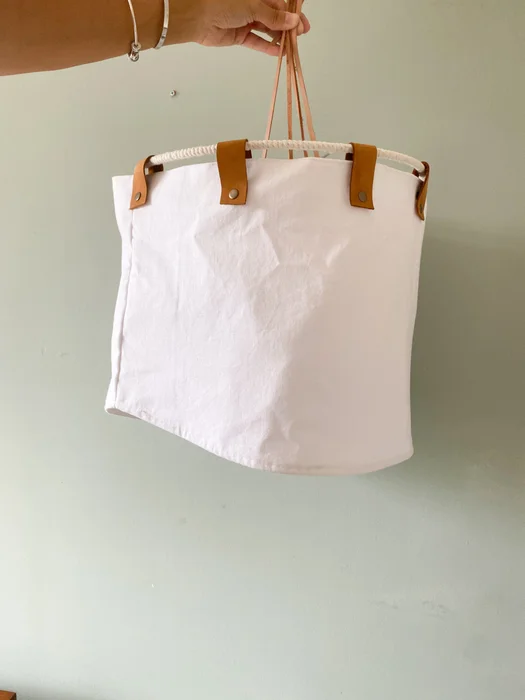 Lámpara de lino y cuero — 35cm - Decoración, Uruguay | Dreams On Time