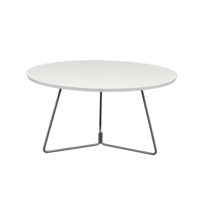 MESA CENTRO REDONDA - MADERA BLANCA - PATAS GRAFITO en Blanco - Mesas de living, Uruguay | Champagne Home
