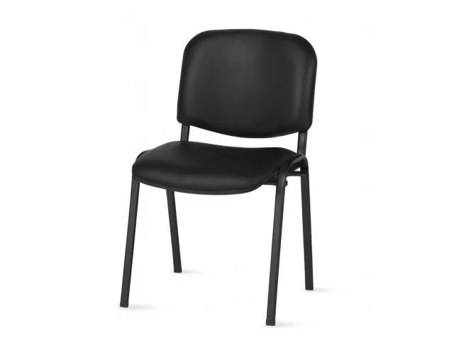 Silla tapizada cuero para sala de espera en Negro - Sillas de escritorio, Uruguay | Que Sal Muebleria