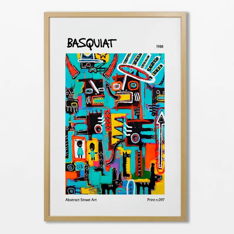 Basquiat - Street Art en Multicolor - Láminas, Uruguay | La Cuadrería