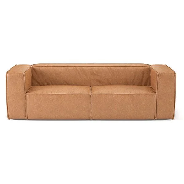 SOFA NORA CUERO NATURAL CAMEL 260X90 en Marrón - Sillones y sofás, Uruguay | Más Infinito Casa
