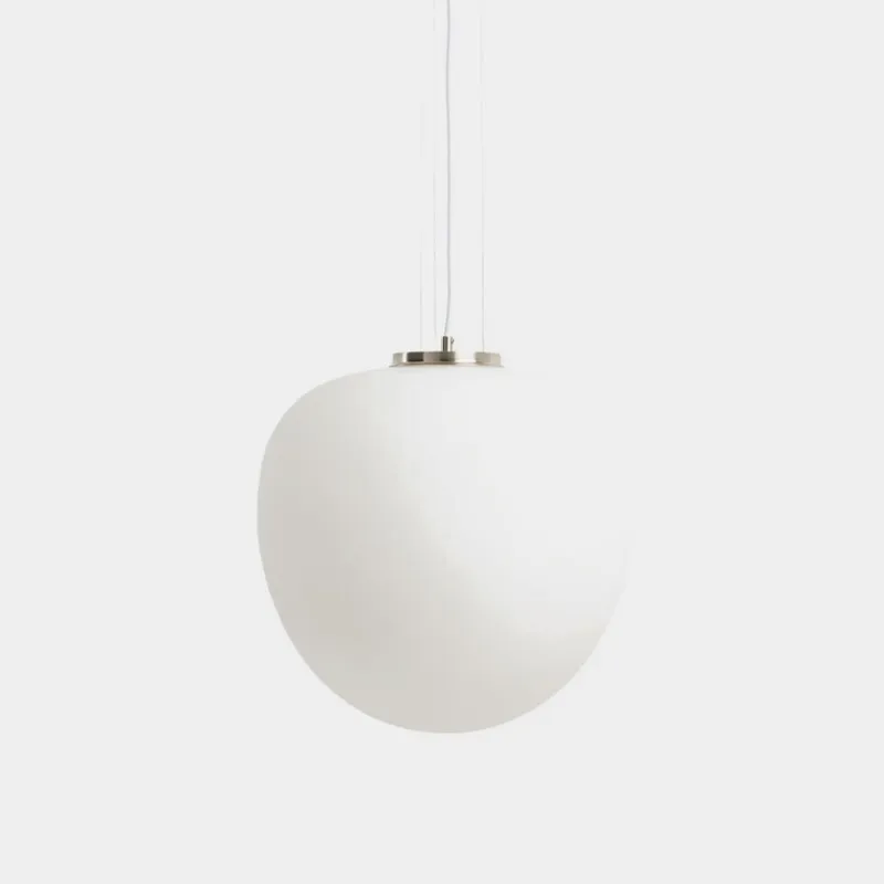 Lámpara de techo Ardali de cristal ahumado y acero con acabado cepillado - Ø25 cm en Blanco - Lámparas colgantes, Uruguay | Kavehome
