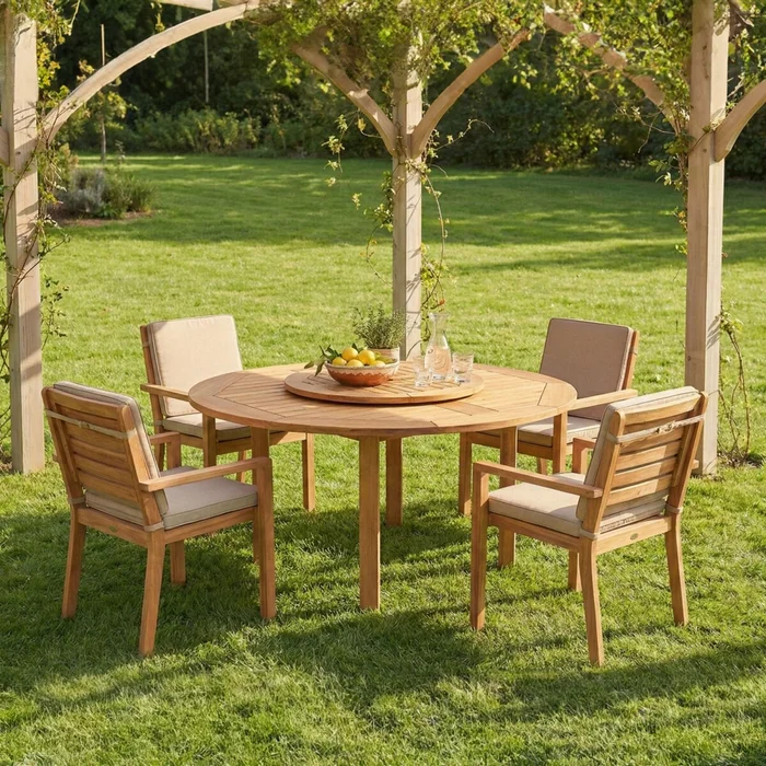 Mesa de Patio Centro Giratorio - Ipanema en Madera natural - Muebles para el exterior, Uruguay | Rústico Hogar, vista 2