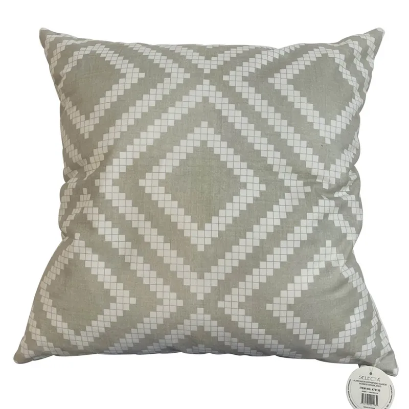 ALMOHADON ESTAMPADO 45x45CM ROMBOS GRIS/BLANCO en Gris - Textiles, Uruguay | Koz