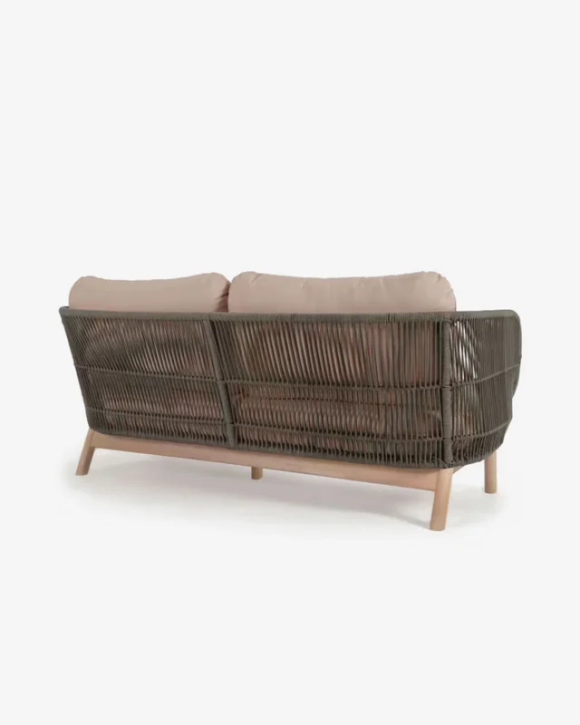 Sofá Catalina 3 plazas de cuerda - verde y madera maciza de acacia 170 cm FSC 100% en Verde - Sillones y sofás, Uruguay | Kavehome, vista 9