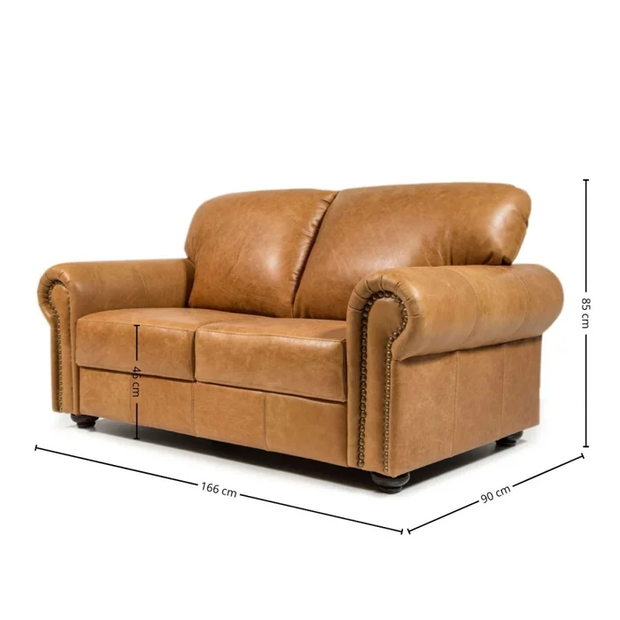 Sofá Elite - Cuero Natural - 2 cuerpos - A fabricar en Marrón - Sillones y sofás, Uruguay | Nyr, vista 4