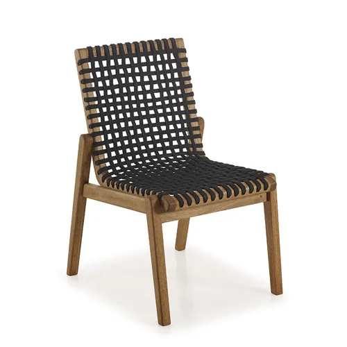 SILLA TRACO CUERDA NEGRA 56x62x85CM JATOBA - Muebles para el exterior, Uruguay | Vinibel