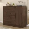 Cómoda Zapatera Genova Plus 1 Puerta 4 Cajones - Oscuro en Marrón - Cómodas, Uruguay | Rústico Hogar, vista 2 de 4