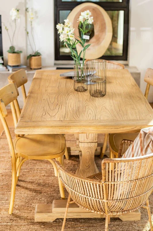MESA COMEDOR DE OLMO ISABEL - 1.60 X 0.90 MTS en Madera natural - Mesas de comedor, Uruguay | La Iberica, vista 11