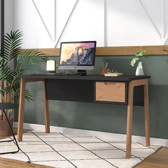 Escritorio Oficina Combinado 1 Cajon 100% Mdp en Negro - Escritorios, Uruguay | Soy Hogar, vista 2