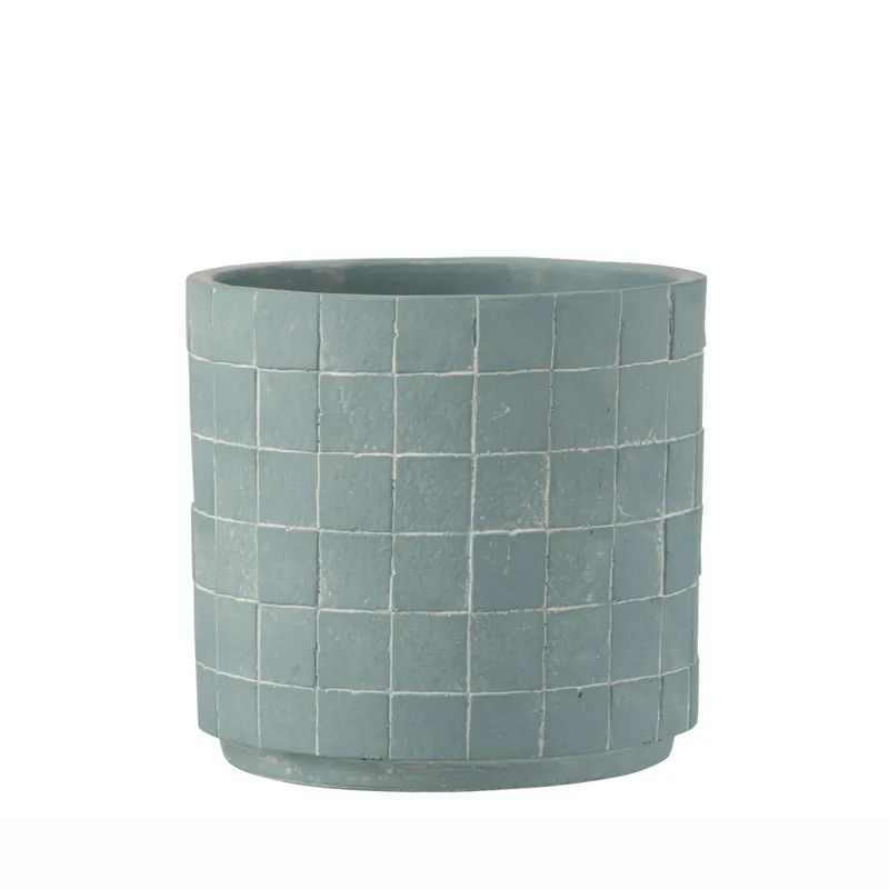 Maceta Ceramica Celeste Square en Azul - Jarrones, Uruguay | Divino