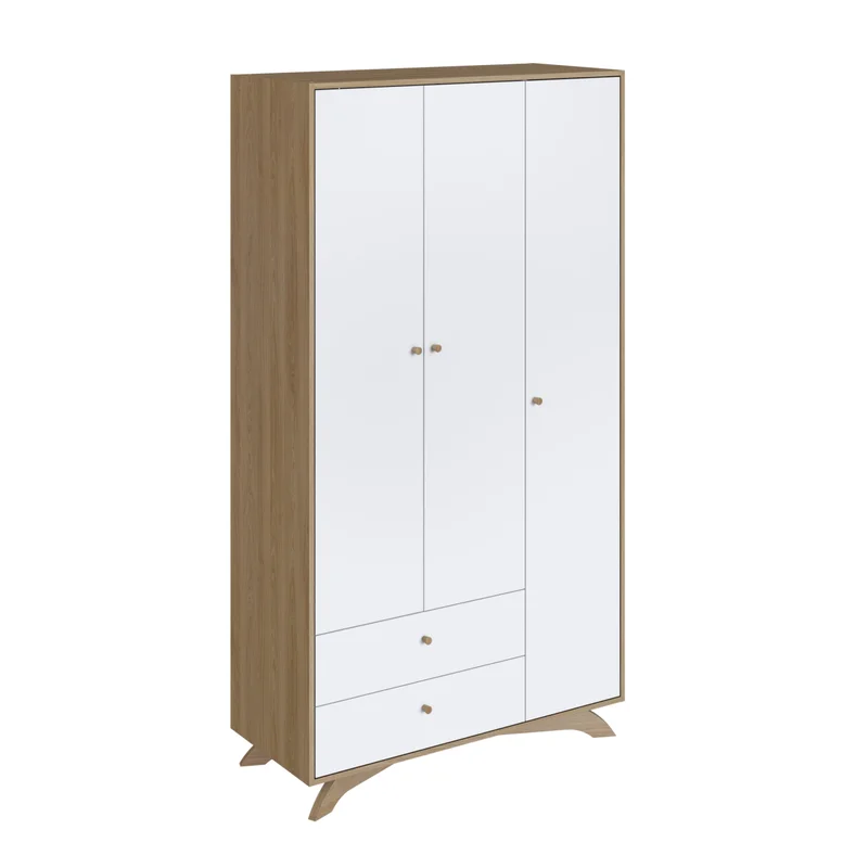 Ropero Vika – Blanco con Marrón - Roperos y placares, Uruguay | RM Muebles y Deco, vista 4