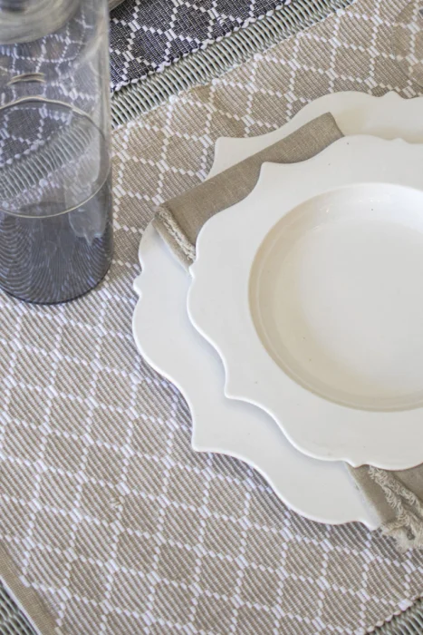 INDIVIDUAL ROMBOS BEIGE O GRIS - Textiles, Uruguay | Sentido Jose Ignacio, vista 2