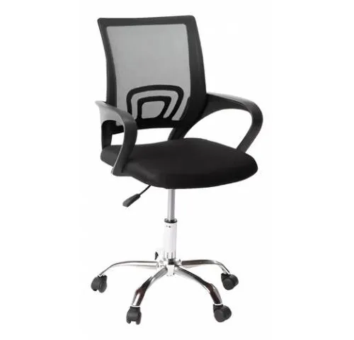 Silla escritorio Negra Mesh base cromada - Escritorios y sillas de escritorio, Uruguay | Que Sal Muebleria
