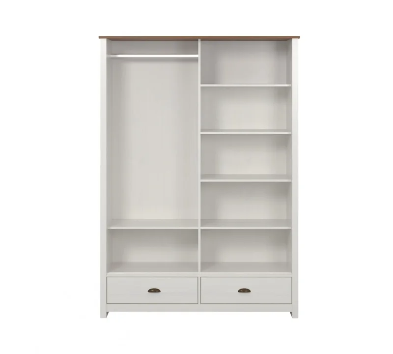 Ropero 2 puertas corredizas 2 cajones - Madera maciza - Blanco en Blanco - Roperos y placares, Uruguay | Rústico Hogar, vista 3