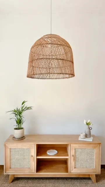 Pantalla de techo de rattan SIROS en Madera natural - Lámparas colgantes, Uruguay | Decoramuss