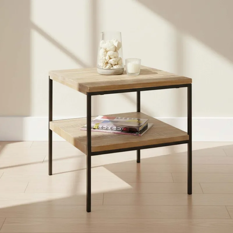 Mesa De Living Lateral - Arrime Madera Natural-beige Madison Natural en Madera natural - Mesas de living, Uruguay | Divino