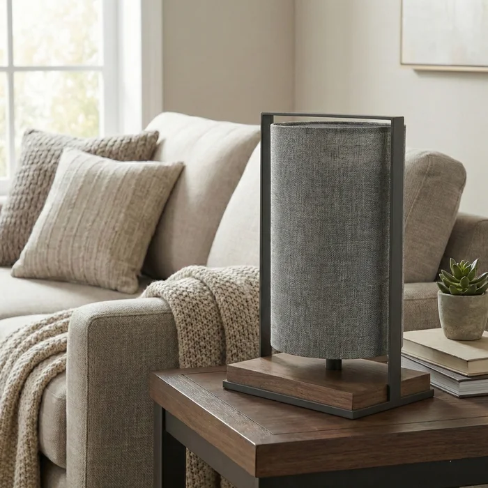 Lámpara de Mesa Frame Cylinder en Gris - Lámparas de mesa, Uruguay | La Perla, vista 2