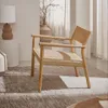 Butaca Yalia de madera maciza roble FSC 100% - acabado natural y asiento de cuerda de papel en Madera natural - Butacas, banquetas y puffs, Uruguay | Kavehome, vista 2 de 9