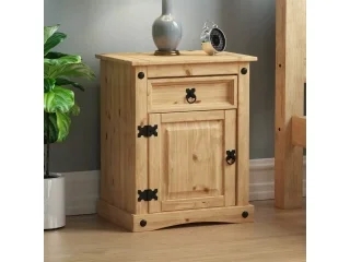 Mesa de Luz 1 P/1 C Cera/Blanco LINEA CORONA MADERA - Mesas de luz, Uruguay | Quesal, vista 4