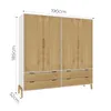 Ropero Armario de 4 Puertas, 2 Percheros y 4 Cajones en MDP - Madera - Línea Melilla - Blanco en Blanco - Roperos y placares, Uruguay | Mulata, vista 5 de 9