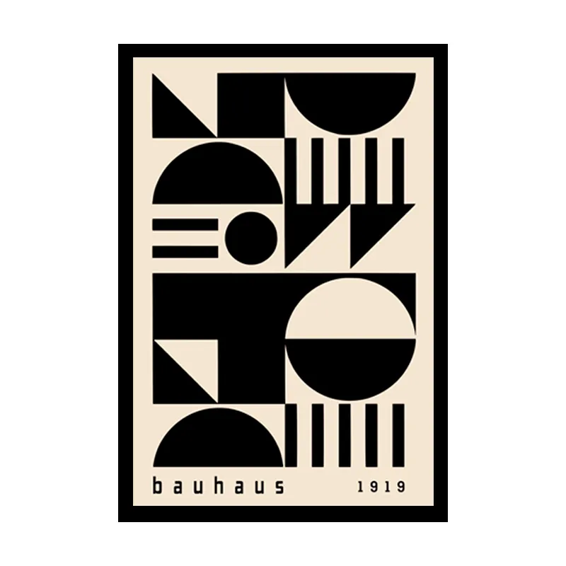 Cuadro Bauhaus Constructivista Marco Negro 40x60cm en Negro - Decoración de pared, Uruguay | Alta Gracia Deco