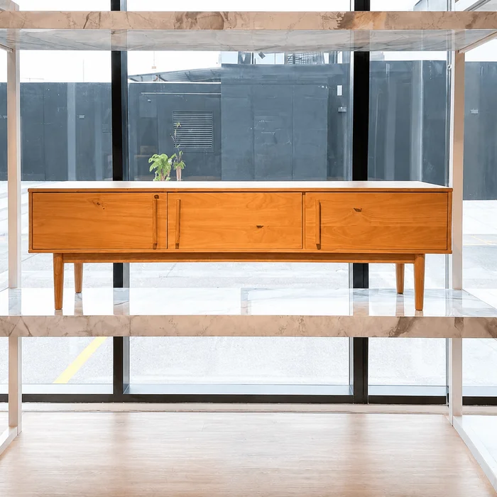 Rack TV 180CM Trega - Madera Maciza en Madera natural - Muebles para TV, Uruguay | Balton, vista 3