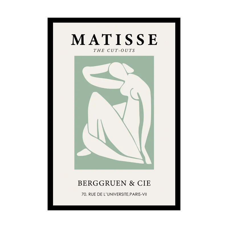 Cuadro Matisse Mujer Marco Negro 40x60cm en Negro - Decoración de pared, Uruguay | Alta Gracia Deco