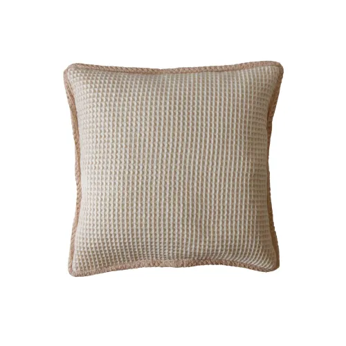 Almohadón Algodon Natural-beige Pique Waffle Natural en Madera natural - Textiles, Uruguay | Divino
