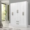 Ropero Armario 6 puertas 2 cajones con estantes y perchero interior natural 172X136X35 - Blanco en Blanco - Roperos y placares, Uruguay | Mulata, vista 1 de 8