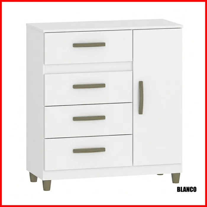 Comoda 4 cajones + puerta – Leme - Cómodas, Uruguay | Punto Unión, vista 3