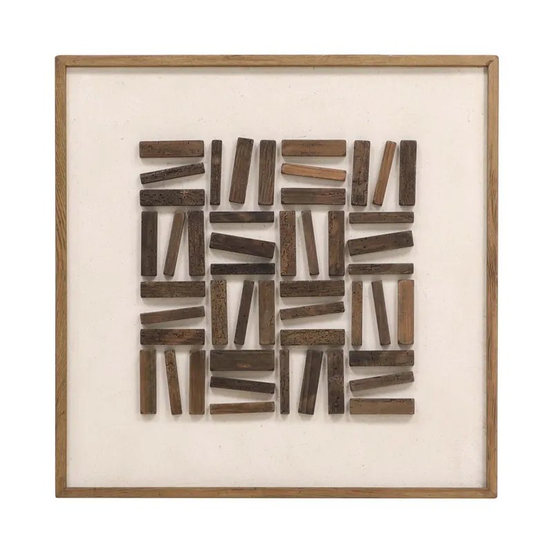 Cuadro Madera Natural-beige Fe8252 en Blanco - Decoración de pared, Uruguay | Divino