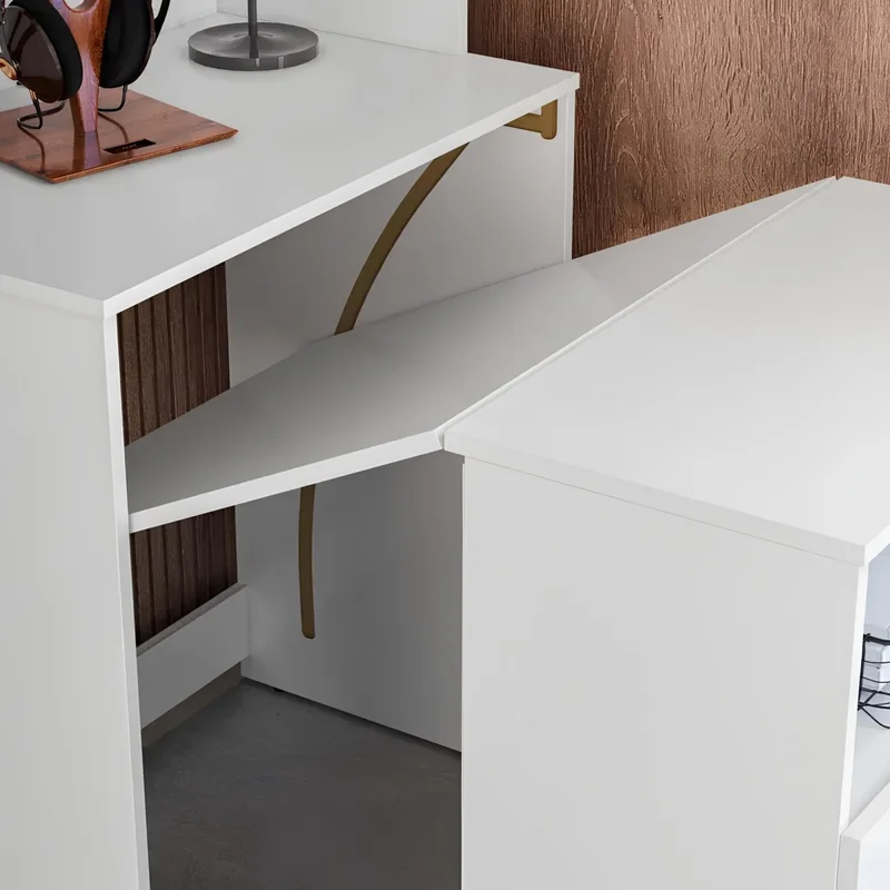 Escritorio Repisa Multifunción Duo - Blanco en Blanco - Escritorios y sillas de escritorio, Uruguay | Rústico Hogar, vista 3