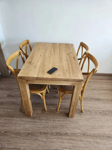 Juego Comedor Madera Maciza Rectilineo 4 Sillas 120x80-ozark A Eleccion en Madera natural - Mesas de comedor, Uruguay | Ozark Home, vista 5