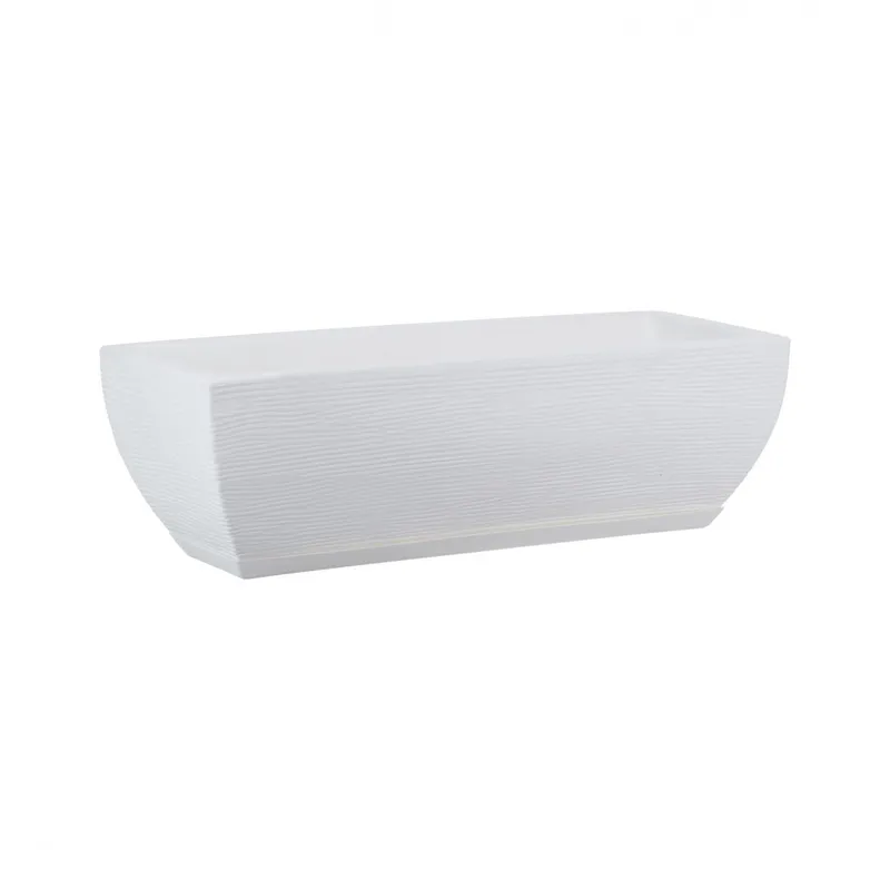 MACETA 48X16CM AMSTERDA GRAPHITO BLANCA en Blanco - Macetas, Uruguay | Decohogar